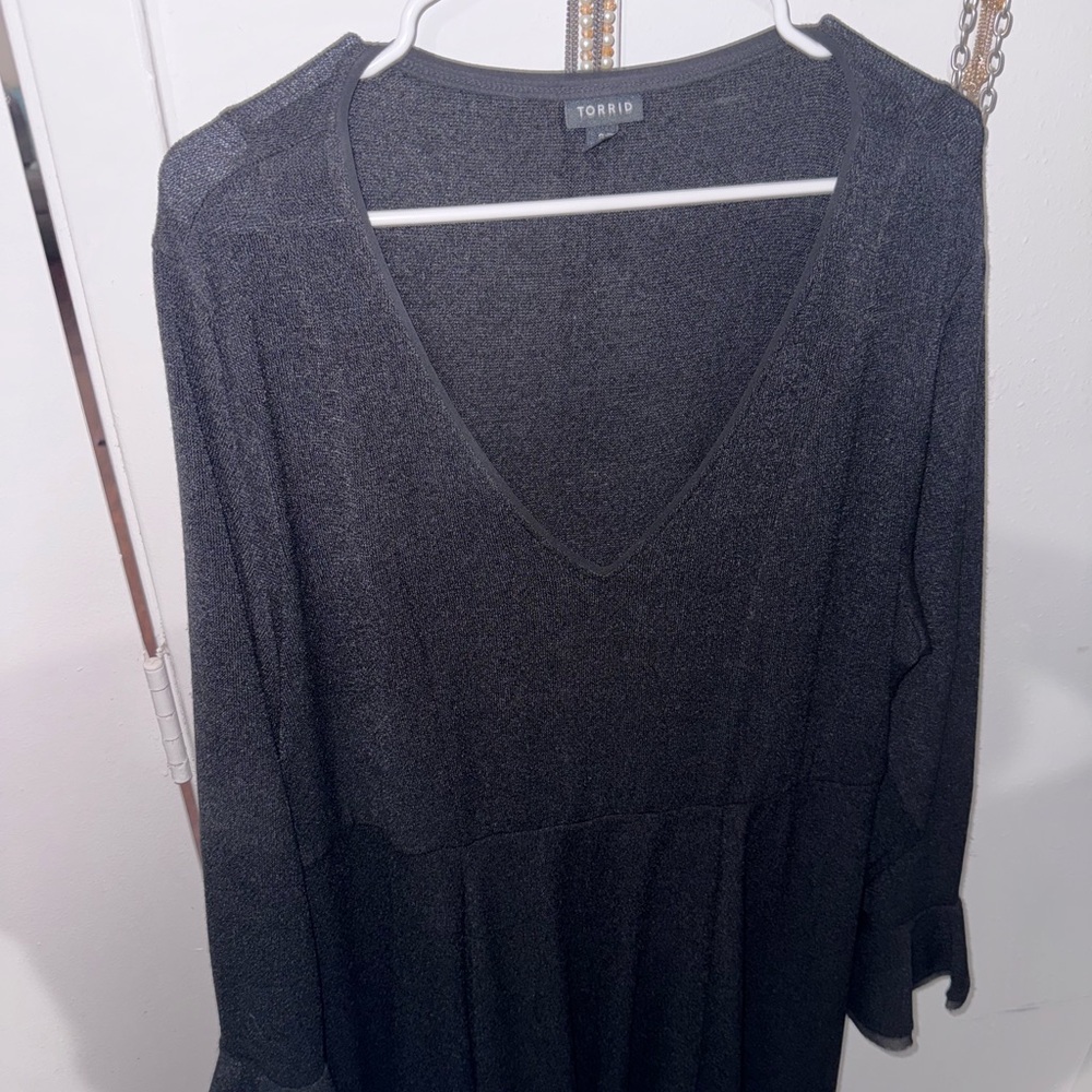 Torrid Black Flutter Sleeve Dress - Picture 6 of 7